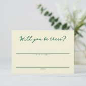 Yellow and Green Simple RSVP Card (スタンド正面)