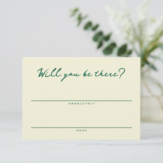 Yellow and Green Simple RSVP Card (スタンド正面)
