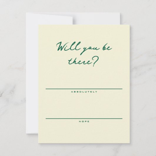 Yellow and Green Simple RSVP Card (正面)