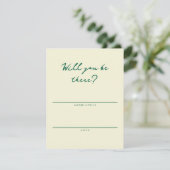 Yellow and Green Simple RSVP Card (スタンド正面)
