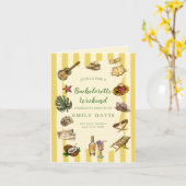 Yellow and Green Summer Bachelorette Weekend カード (黄色い花)