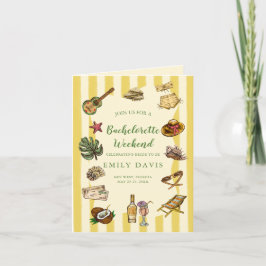 Yellow and Green Summer Bachelorette Weekend カード