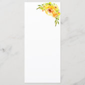 Yellow and Green Summer Floral Let's Eat Wedding メニュー (裏面)