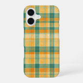 Yellow and Green Tartan Plaid Pattern iPhone 16ケース (裏面)