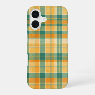 Yellow and Green Tartan Plaid Pattern iPhone 16ケース