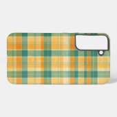Yellow and Green Tartan Plaid Pattern Samsung Galaxyケース (裏面横)