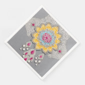 Yellow and grey floral patterns Ai art  (コーナー)
