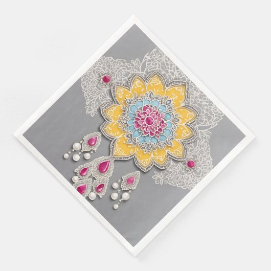 Yellow and grey floral patterns Ai art (コーナー)