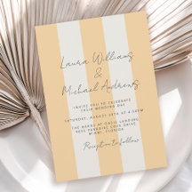 Yellow and Off-White Cabana Stripes Wedding