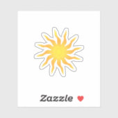 Yellow and Orange Funky Flaming Sun シール (シート)