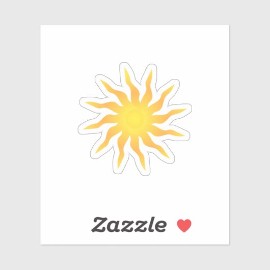 Yellow and Orange Funky Flaming Sun シール (シート)