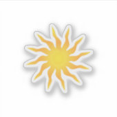 Yellow and Orange Funky Flaming Sun シール (正面)