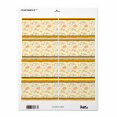 Yellow and Orange Thanksgiving Harvest Pattern ラベル (フルシート)