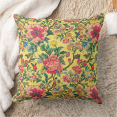 Yellow and Pink Chinoiserie Floral クッション (ブランケット)