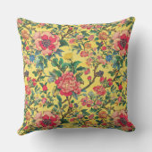 Yellow and Pink Chinoiserie Floral クッション (裏面)