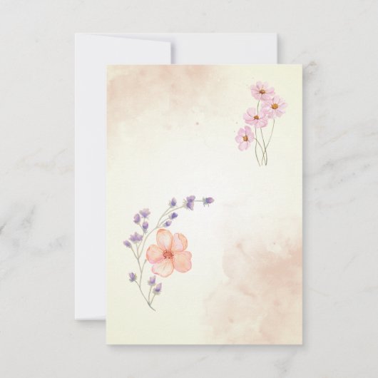 Yellow and Pink Floral RSVP Card (裏面)