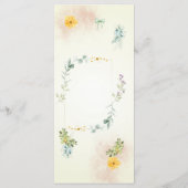 Yellow and Pink Floral Wedding Menu Card メニュー (裏面)