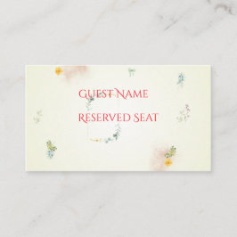 Yellow and Pink Floral Wedding Place Card プレイスカード