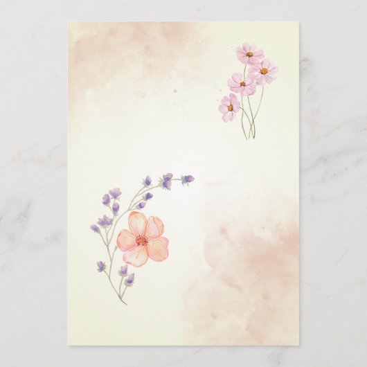 Yellow and Pink Floral Wedding Program プログラム (裏面)