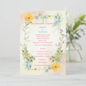 Yellow and Pink Floral Wedding Program プログラム (スタンド正面)