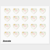 Yellow and Pink Floral Wedding Sticker ハートシール (シート)