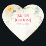 Yellow and Pink Floral Wedding Sticker ハートシール<br><div class="desc">Add a charming finishing touch to your wedding stationery with this beautiful yellow and pink floral wedding sticker featuring soft watercolor flowers and a romantic garden-inspired design. The combination of cheerful yellow blooms and delicate pink florals creates a fresh and elegant look perfect for spring and summer weddings. These stickers...</div>