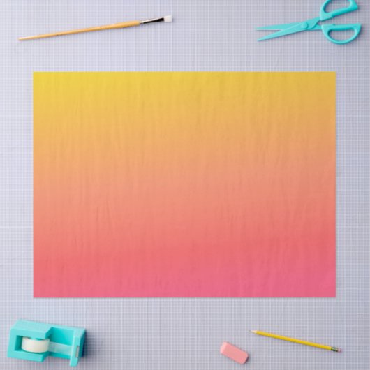Yellow and Pink Gradient 薄葉紙 (クラフト)