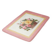 Yellow And Pink Roses Bath Mat バスマット (アングル)