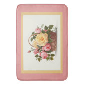 Yellow And Pink Roses Bath Mat バスマット (正面縦)