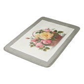 Yellow And Pink Roses Bath Mat バスマット (アングル)