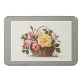 Yellow And Pink Roses Bath Mat バスマット