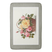 Yellow And Pink Roses Bath Mat バスマット (正面縦)