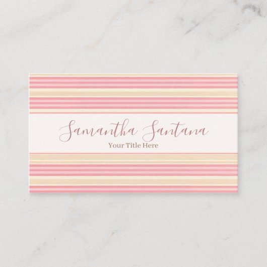 Yellow and Pink Striped 名刺 (正面)