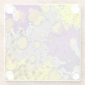 Yellow and purple splash ガラスコースター (裏面)