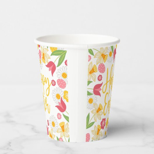 Yellow and Red Spring Floral Easter Brunch 紙コップ (右)