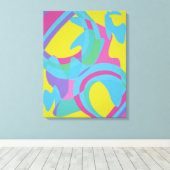 Yellow and Turquoise Motion Abstract Canvas Print キャンバスプリント (インサイチュ (ウッドフロア))