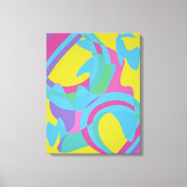 Yellow and Turquoise Motion Abstract Canvas Print キャンバスプリント