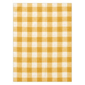 Yellow and White Bold Checkered Plaid Design  テーブルクロス (正面)