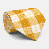 Yellow and White Bold Checkered Plaid Design  ネクタイ (ロール)