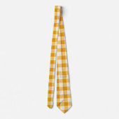 Yellow and White Bold Checkered Plaid Design  ネクタイ (裏面)