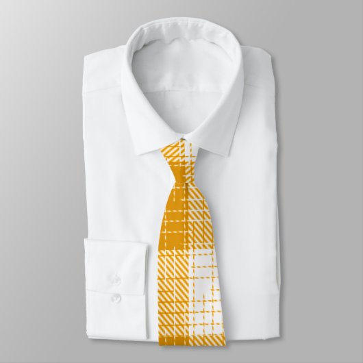 Yellow and White Bold Checkered Plaid Design  ネクタイ (タイ)