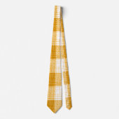 Yellow and White Bold Checkered Plaid Design  ネクタイ (正面)