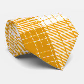 Yellow and White Bold Checkered Plaid Design  ネクタイ (ロール)