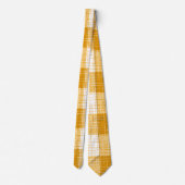 Yellow and White Bold Checkered Plaid Design  ネクタイ (裏面)