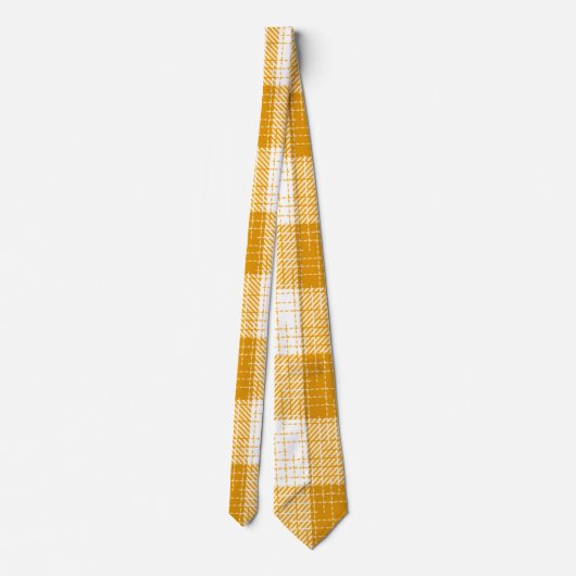 Yellow and White Bold Checkered Plaid Design  ネクタイ (裏面)
