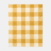 Yellow and White Bold Checkered Plaid Design  フリースブランケット (正面)