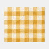 Yellow and White Bold Checkered Plaid Design  フリースブランケット (正面(横))