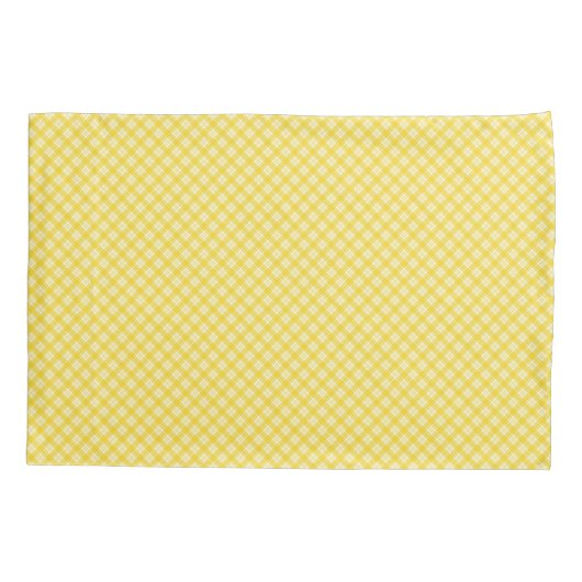 Yellow and white checkered pattern displayed 枕カバー (裏面)