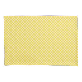 Yellow and white checkered pattern displayed 枕カバー