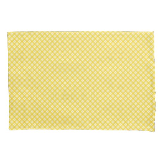Yellow and white checkered pattern displayed 枕カバー (正面)